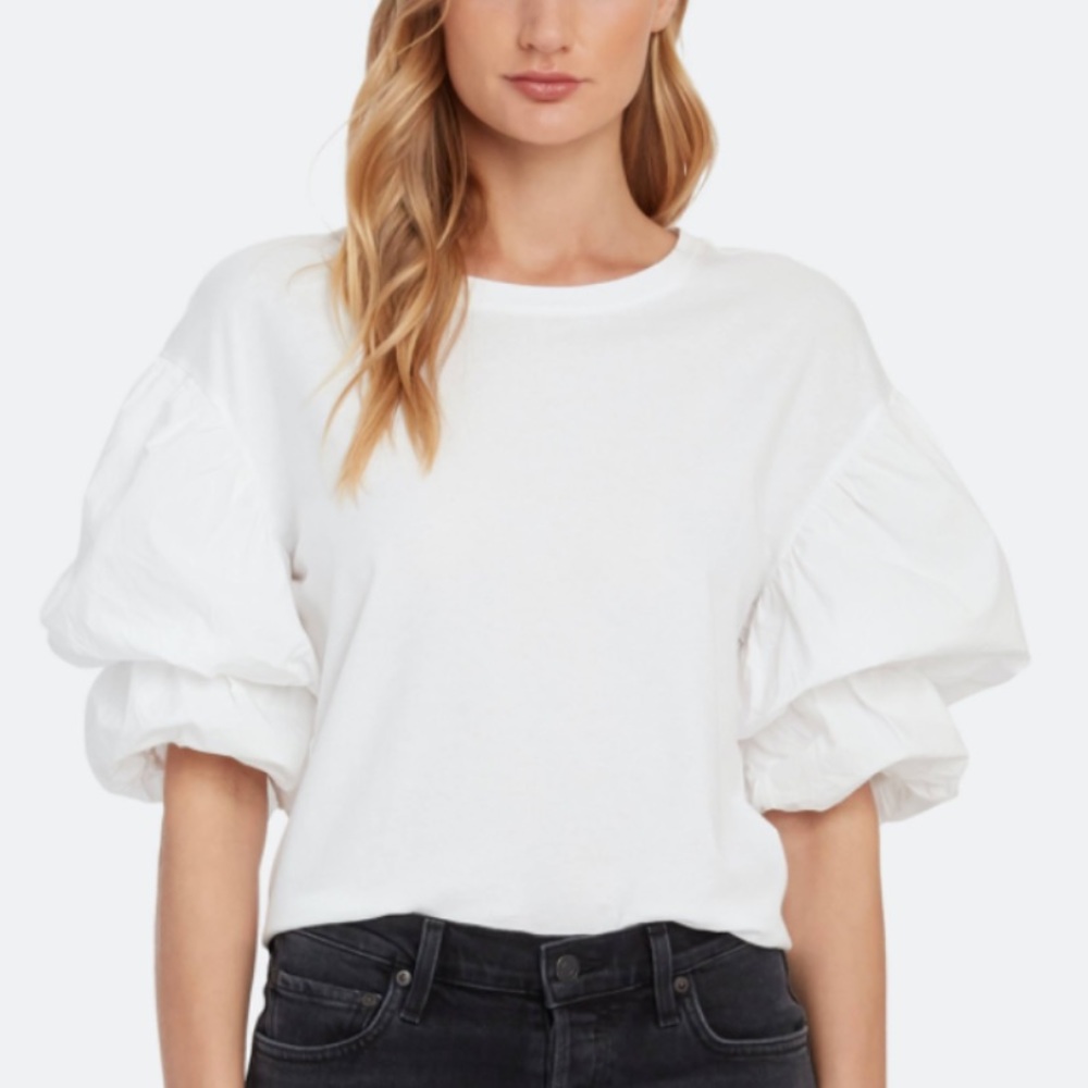 JOIE White Puff Sleeve Top